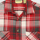 Vintage Distressed Red Plaid Button-Down Shirt Image 2