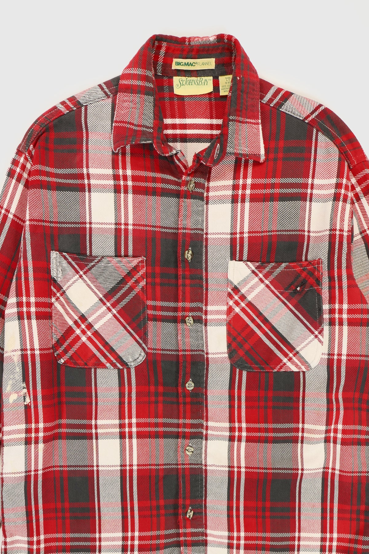 Vintage Distressed Red Plaid Button-Down Shirt Image 5