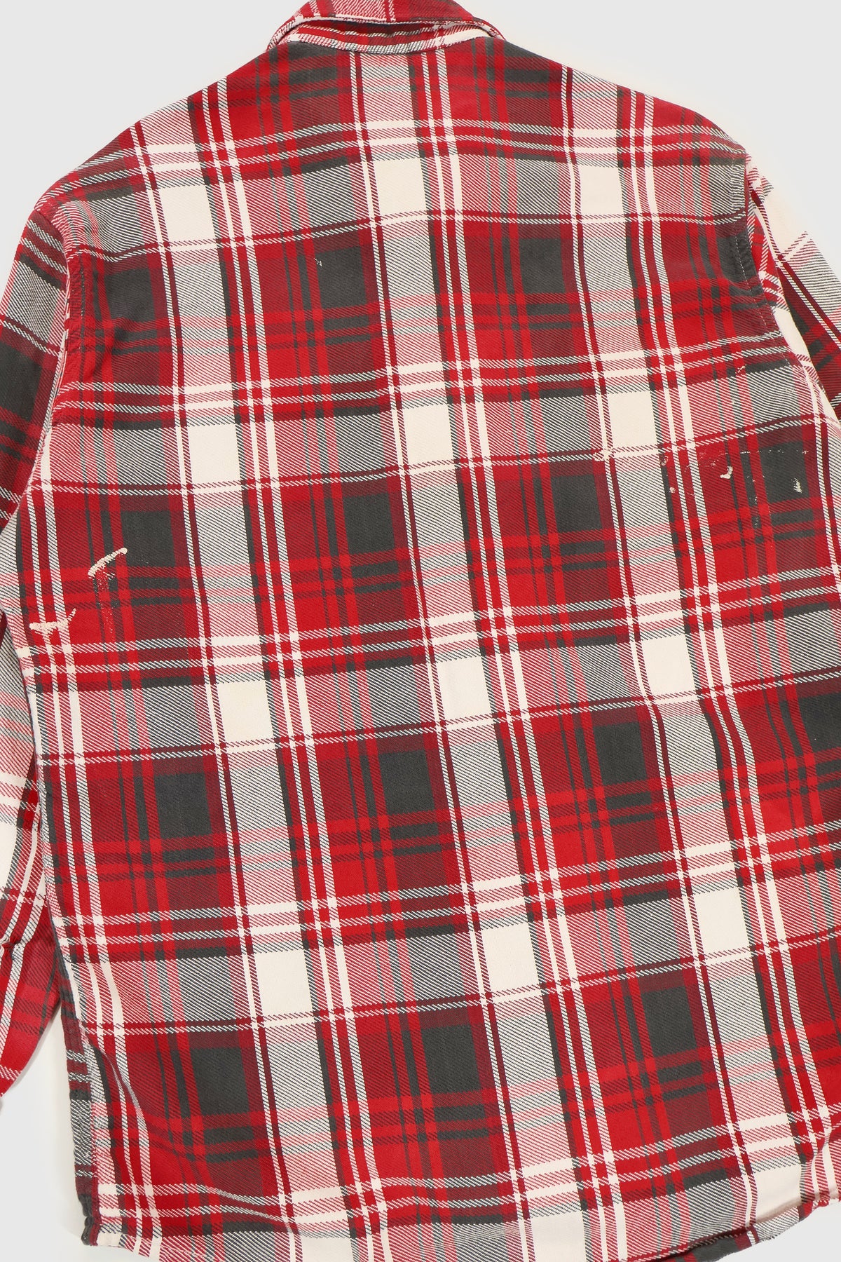 Vintage Distressed Red Plaid Button-Down Shirt Image 6