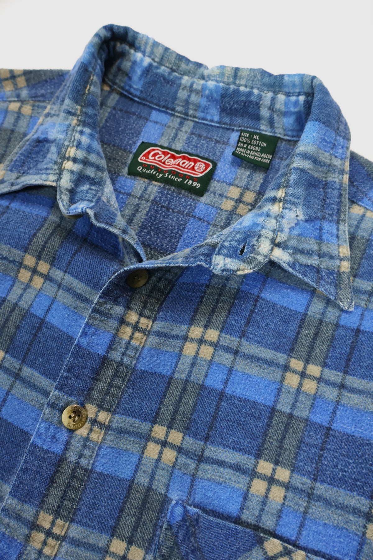 Vintage Coleman Plaid Flannel Button-Down Shirt Image 3