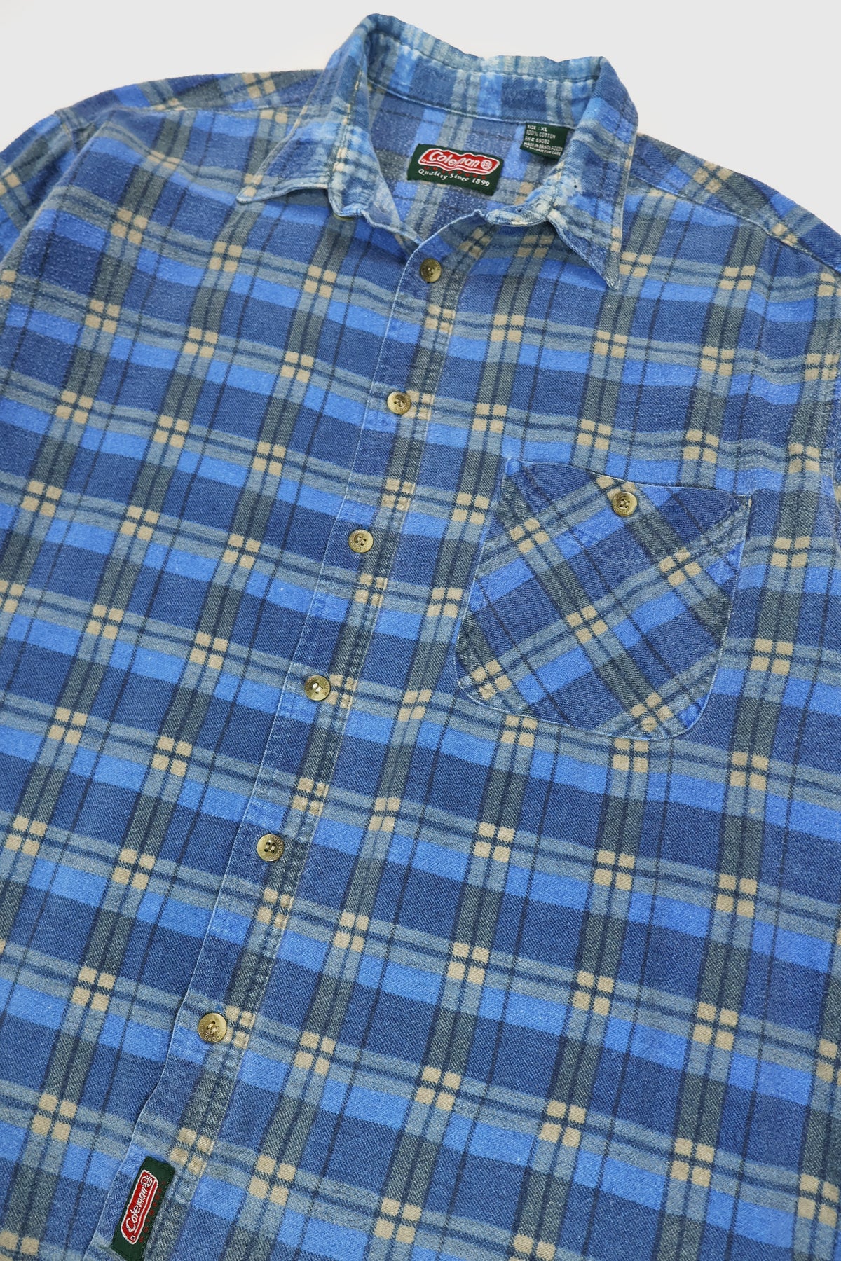 Vintage Coleman Plaid Flannel Button-Down Shirt Image 1