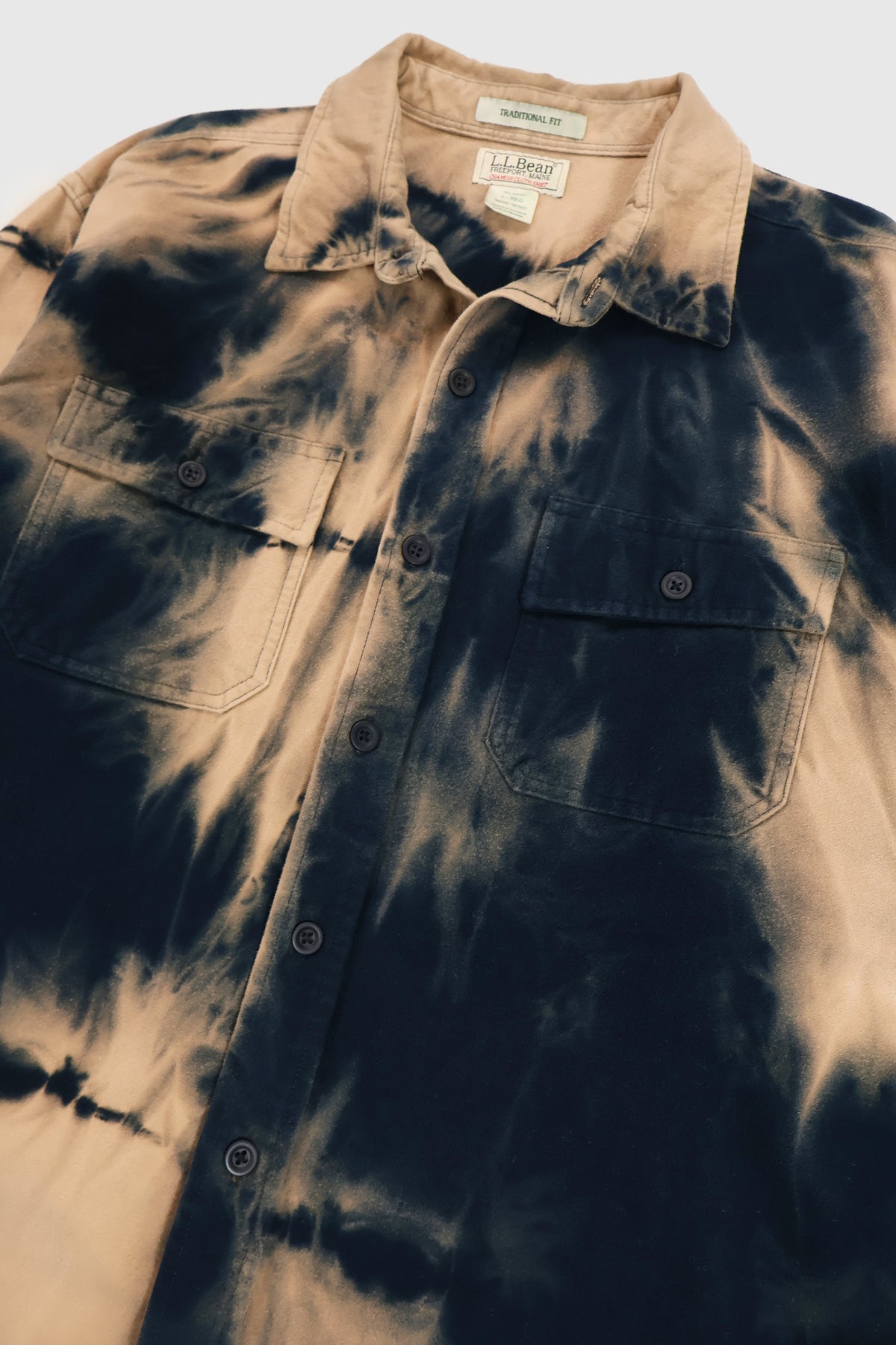 Vintage L.L. Bean Bleach Tech Flannel Button-Down Shirt Image 3