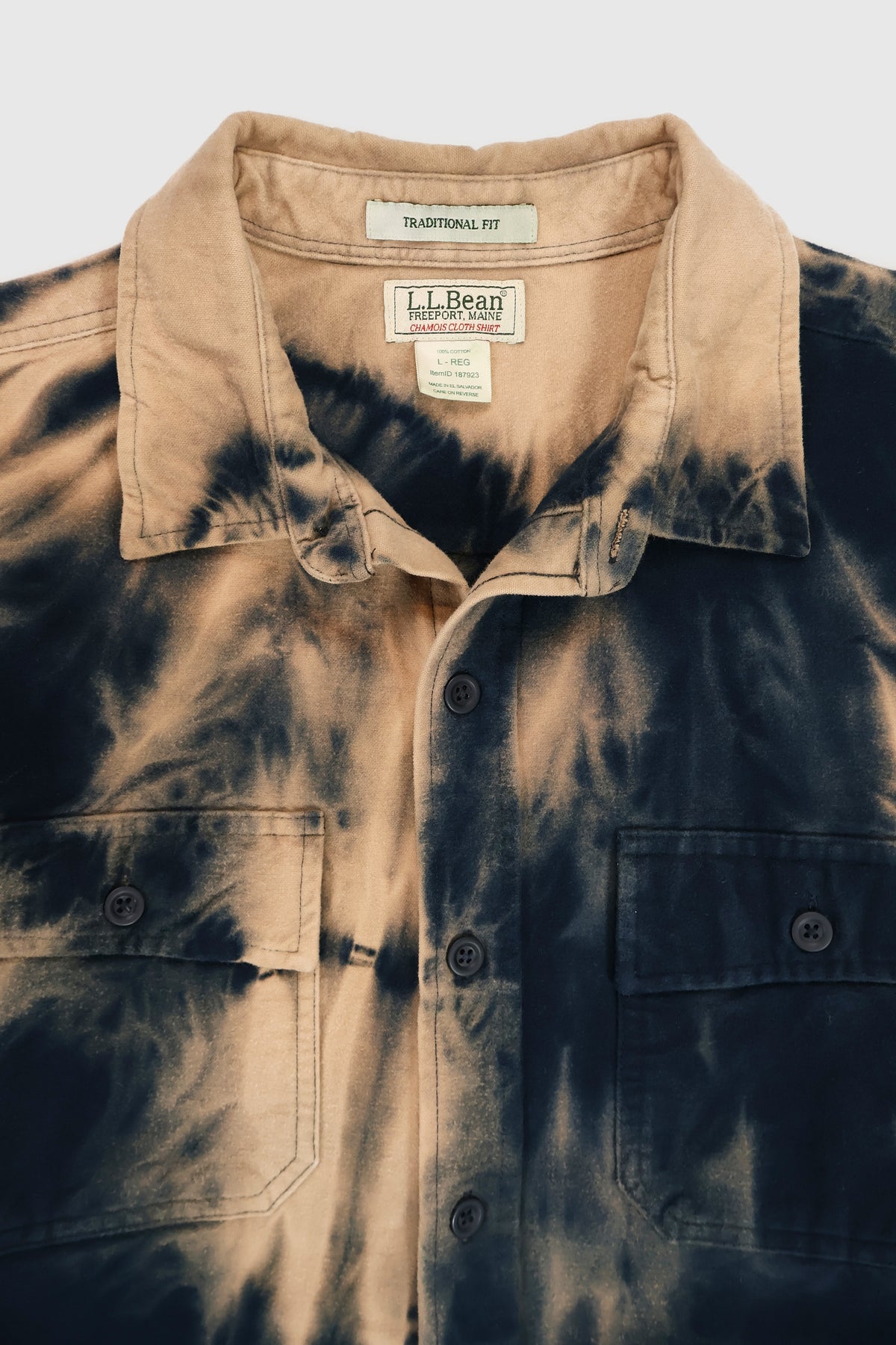 Vintage L.L. Bean Bleach Tech Flannel Button-Down Shirt Image 2