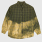 Vintage Green Plaid 50/50 Bleach Button-Down Shirt Image 0