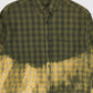 Vintage Green Plaid 50/50 Bleach Button-Down Shirt Image 4