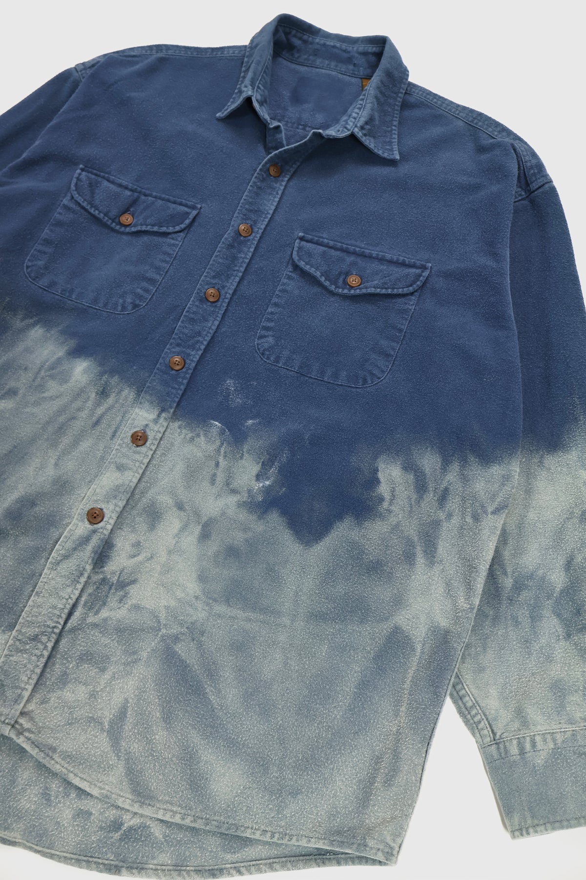 Vintage Heavyweight 50/50 Bleach Tech Flannel Button-Down Shirt Image 2