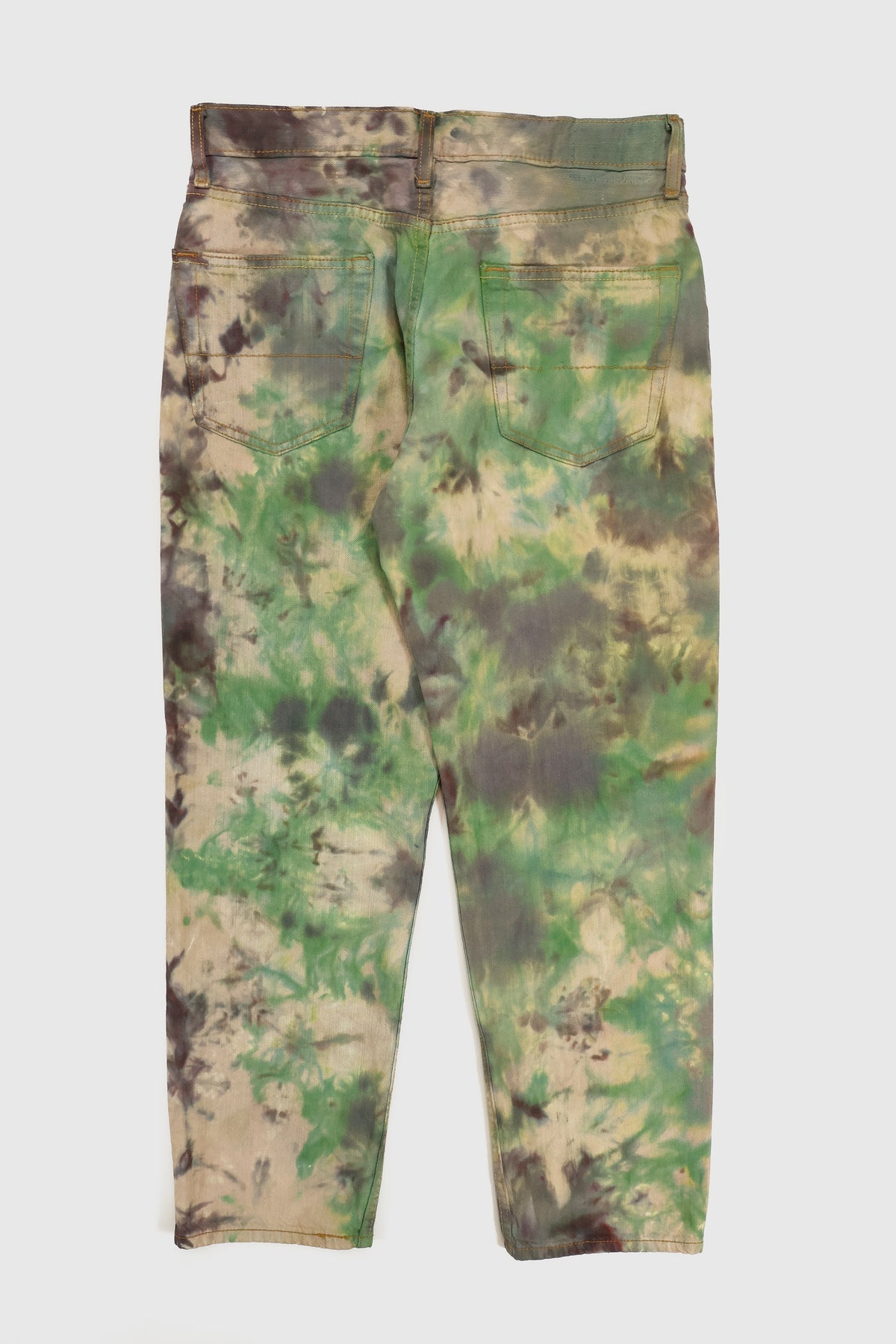 Vintage Relaxed Fit Green Pattern Dye Tech Jeans Image 1