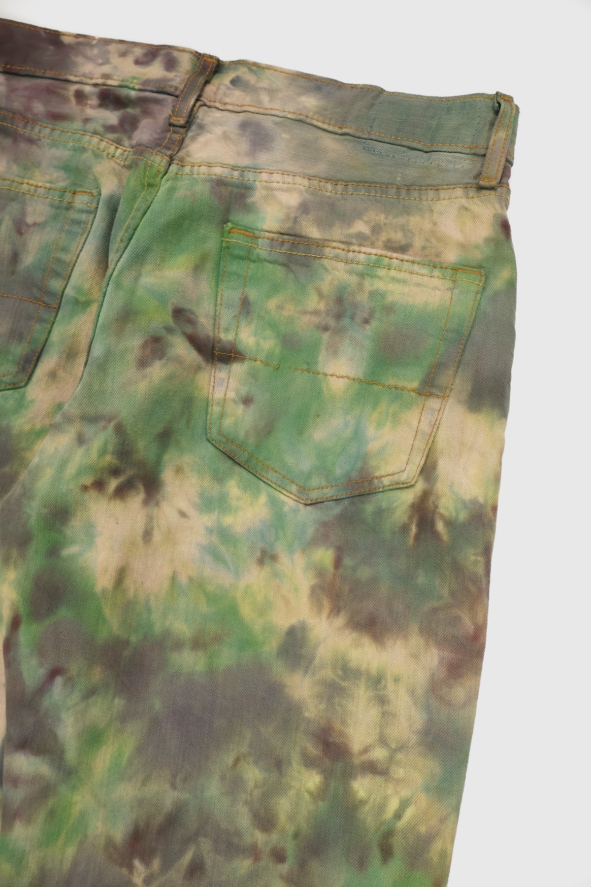 Vintage Relaxed Fit Green Pattern Dye Tech Jeans Image 4
