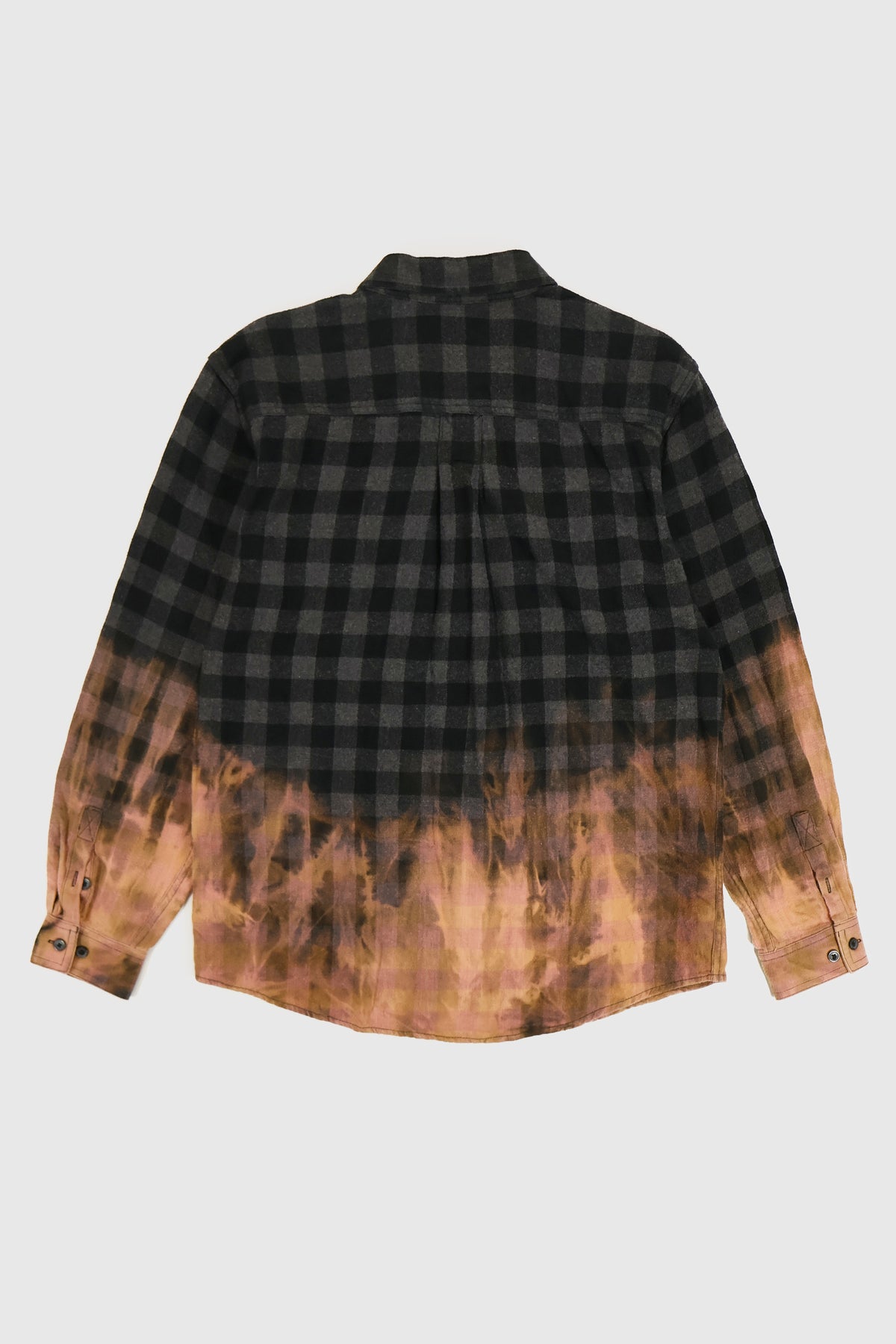 Vintage Black Plaid 50/50 Bleach Tech Button-Down Shirt Image 1