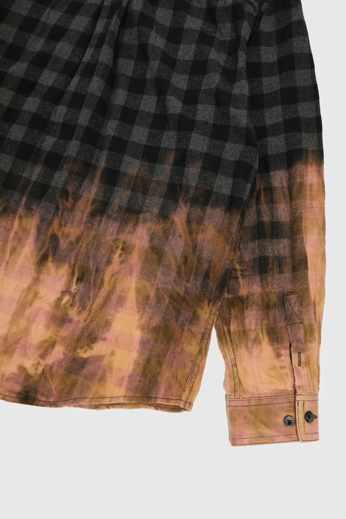 Vintage Black Plaid 50/50 Bleach Tech Button-Down Shirt Image 4
