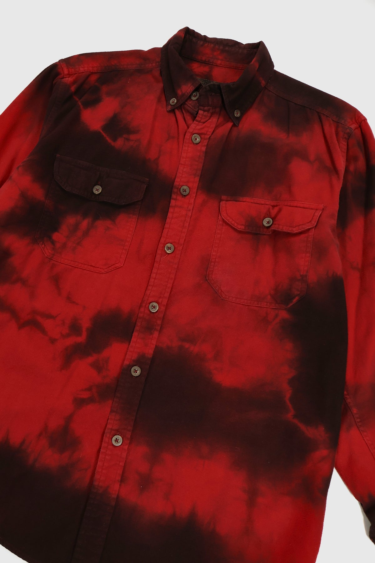 Vintage Red Dye Tech Flannel Button-Down Shirt Image 2