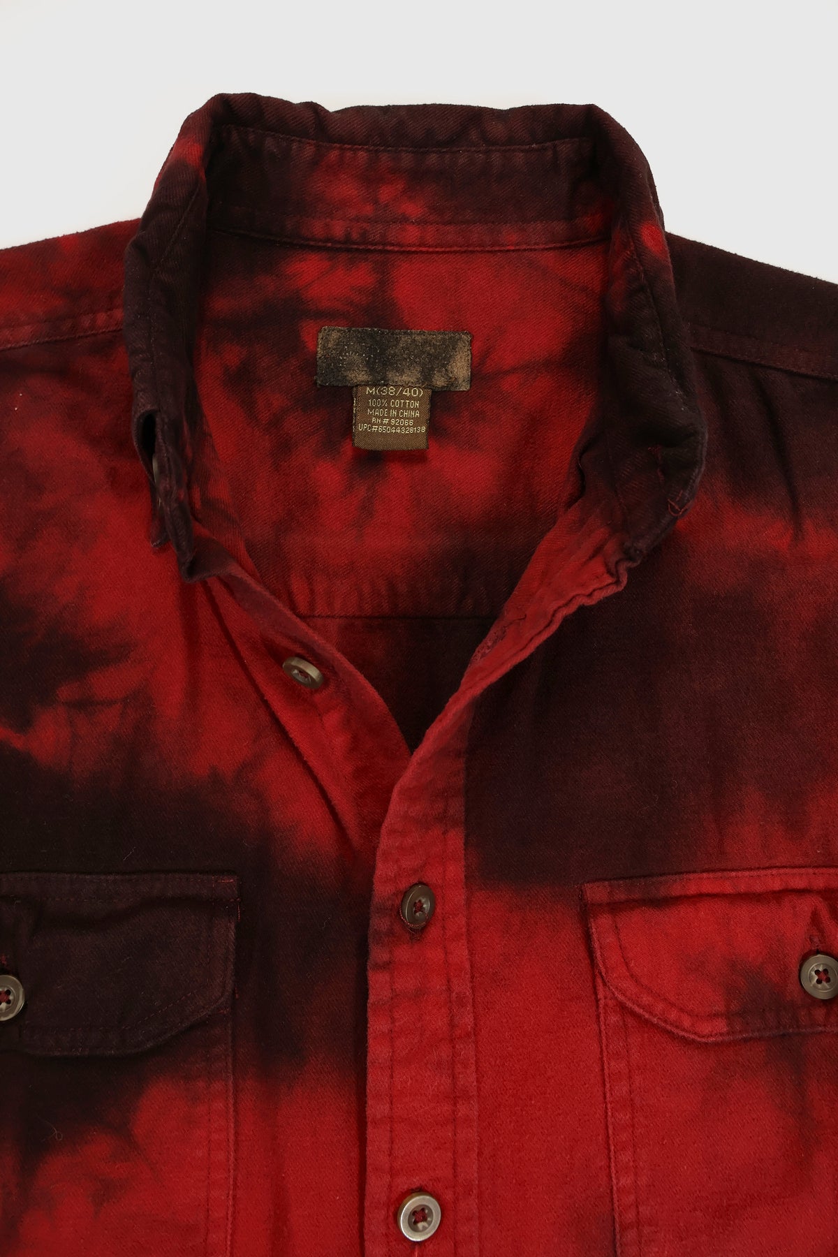 Vintage Red Dye Tech Flannel Button-Down Shirt Image 3