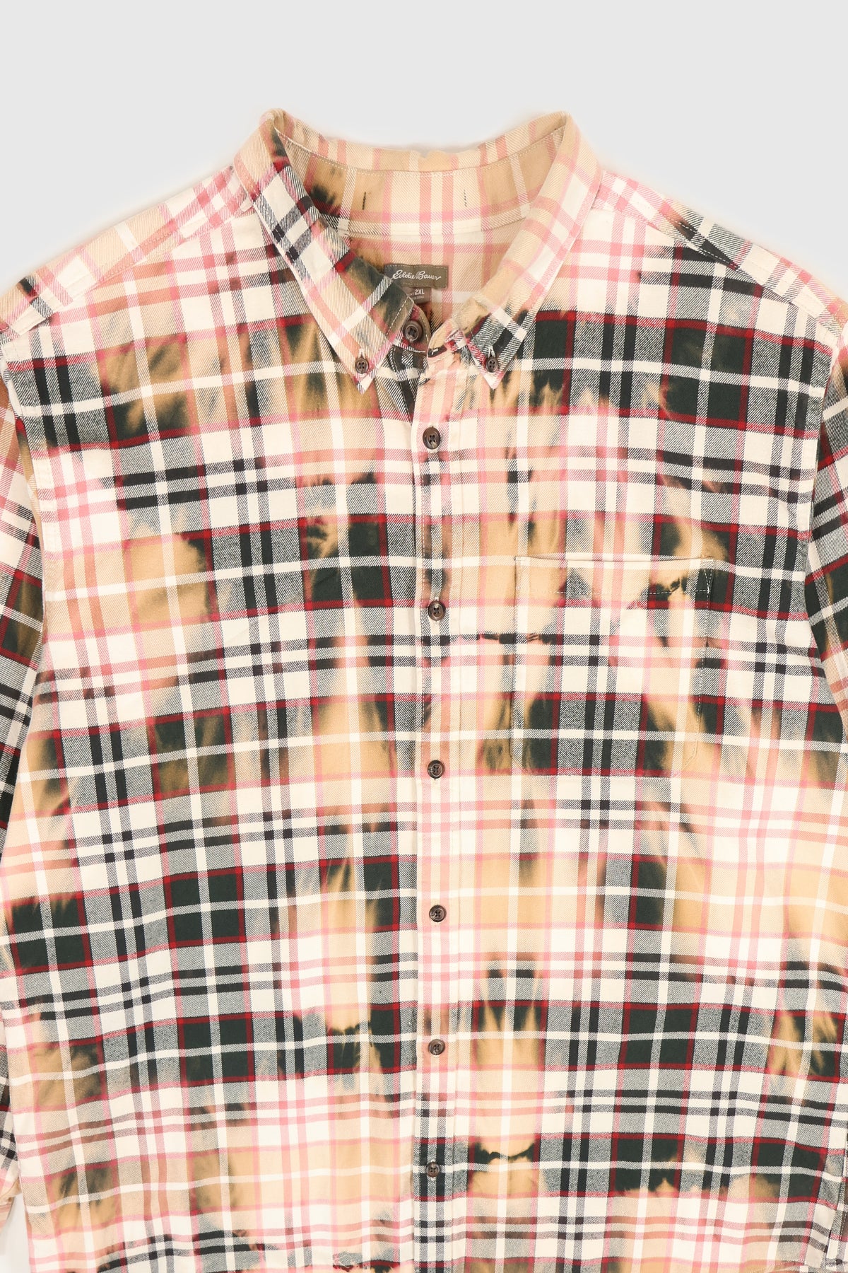 Vintage Y2K Eddie Bauer Bleach Tech Plaid Flannel Button-Down Shirt Image 3