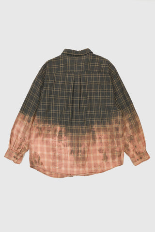 Vintage Bleached Flannel Button-Down Shirt
