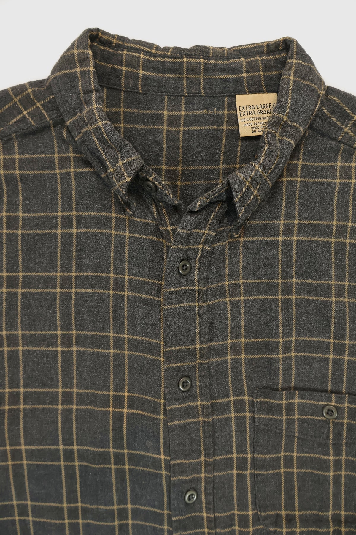 Vintage Bleached Flannel Button-Down Shirt Image 3