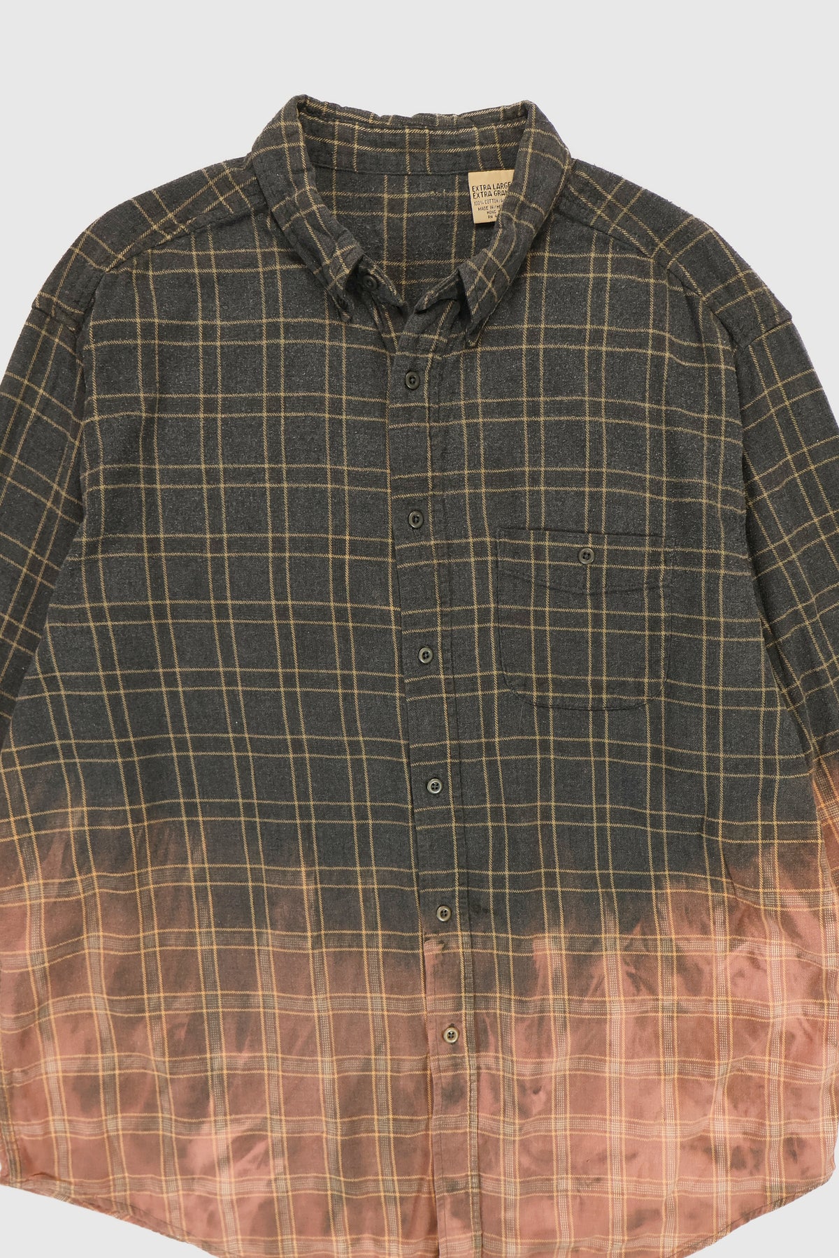 Vintage Bleached Flannel Button-Down Shirt Image 4