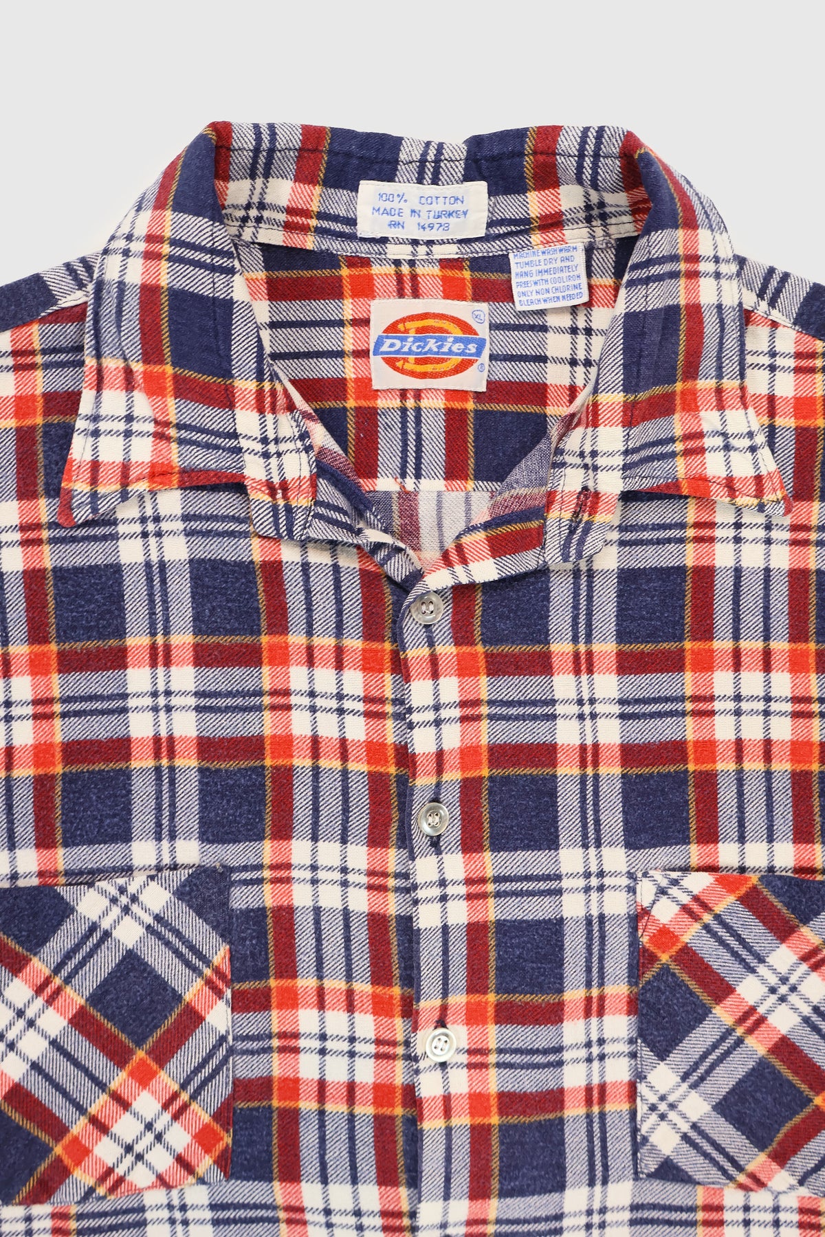 Vintage Dickies Lightweight Flannel Button-Down Shirt Image 2