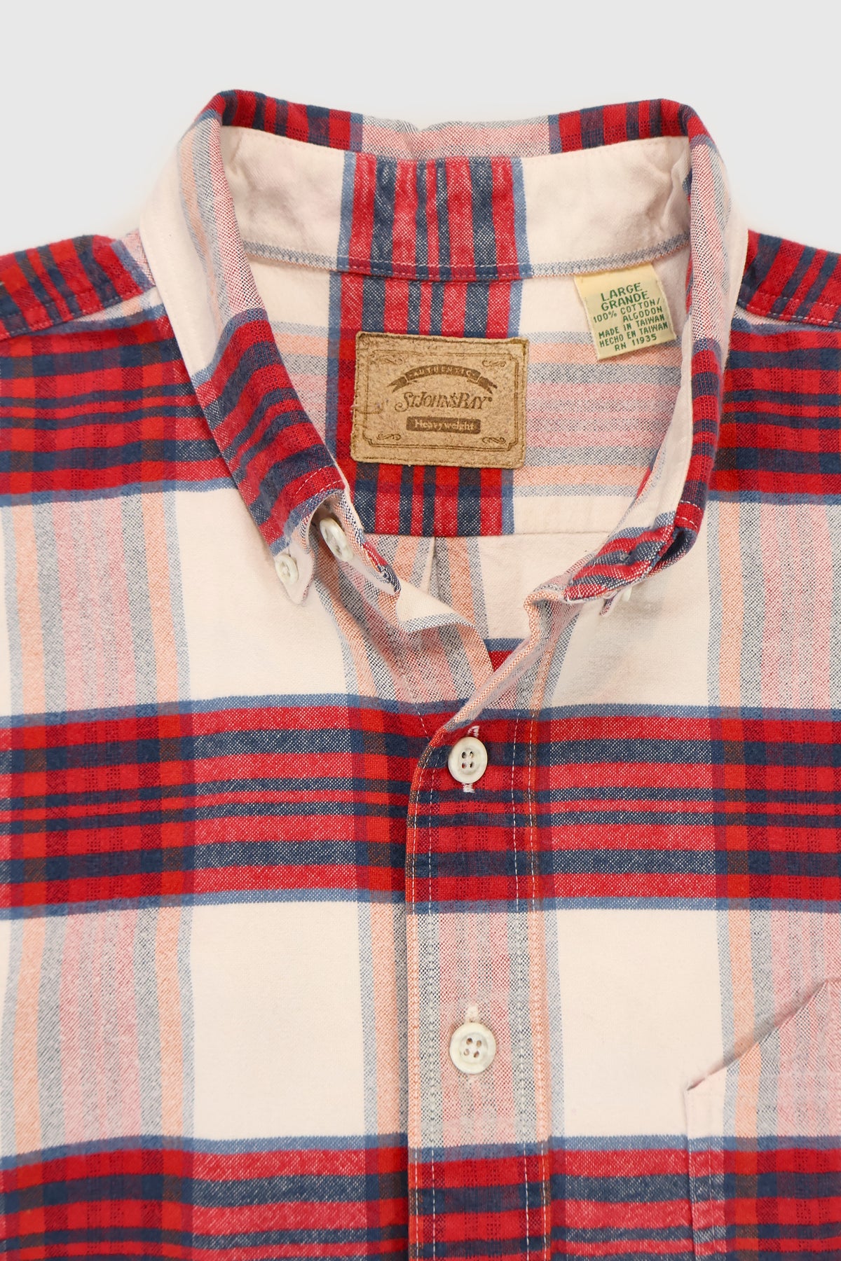 Vintage Red Plaid Button-Down Shirt Image 2