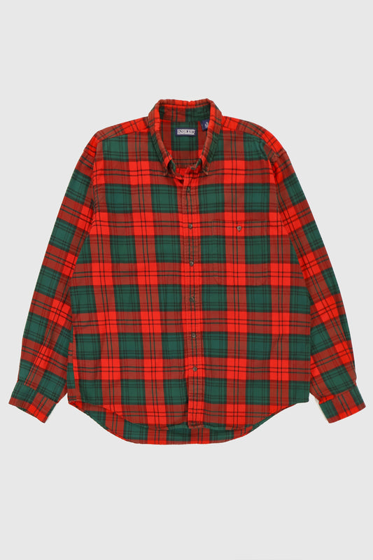 Vintage Frayed Land's End Plaid Button-Down Shirt Image 0