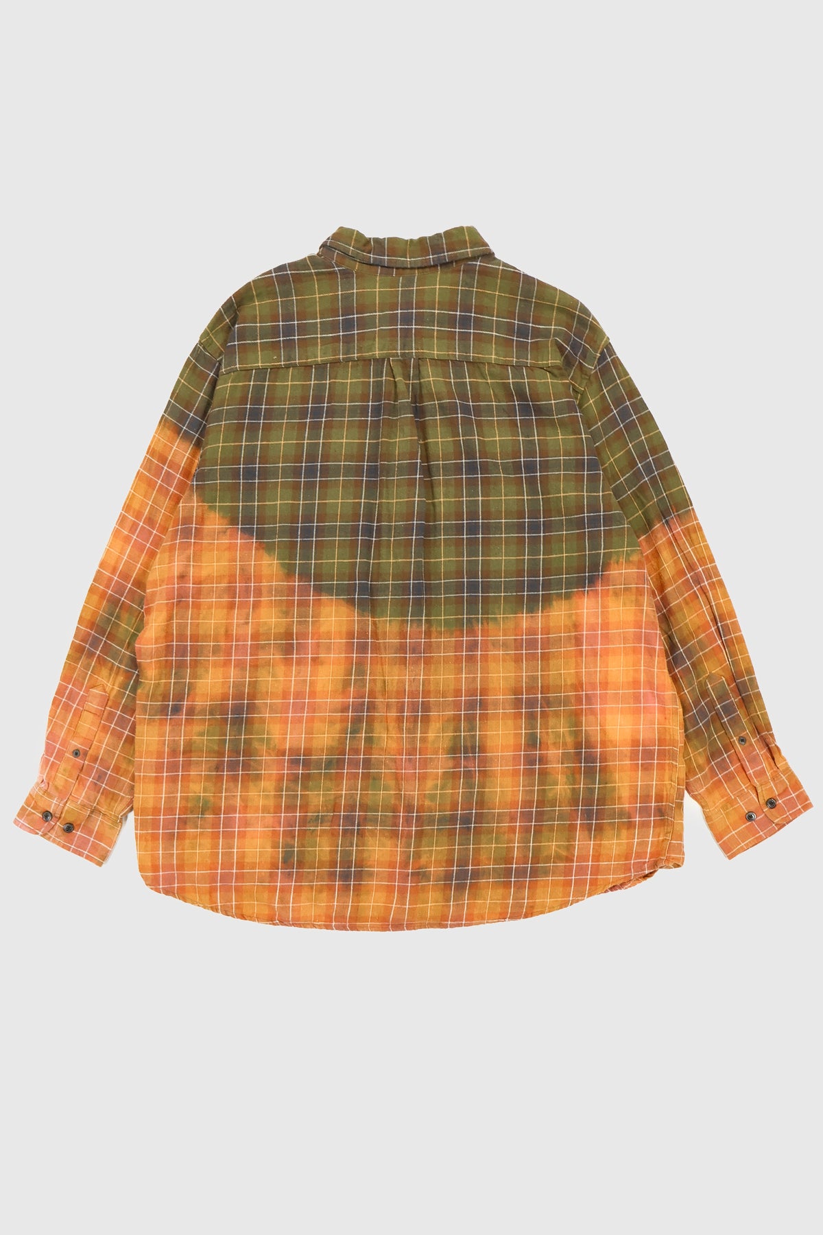 Vintage Plaid Bleached Flannel Button-Down Shirt Image 2