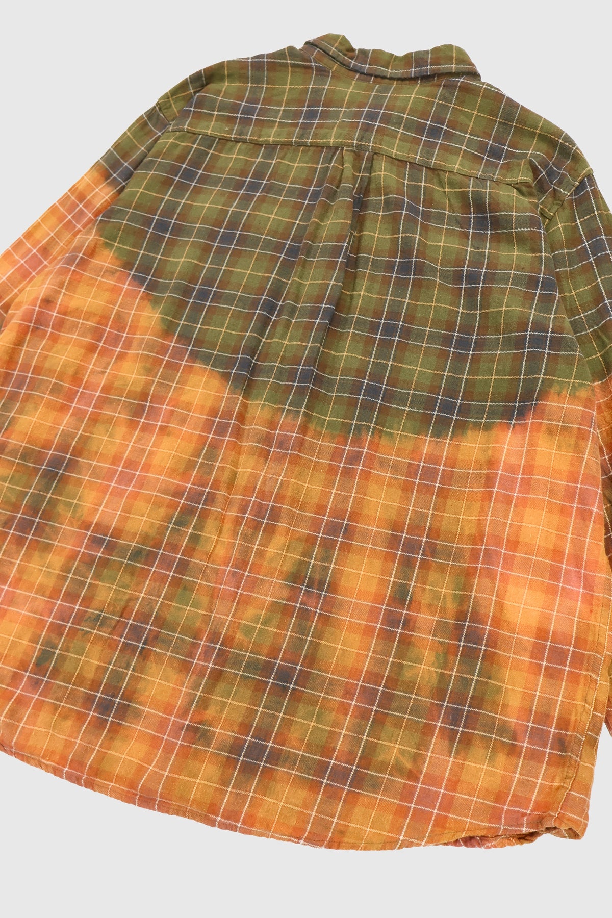 Vintage Plaid Bleached Flannel Button-Down Shirt Image 5