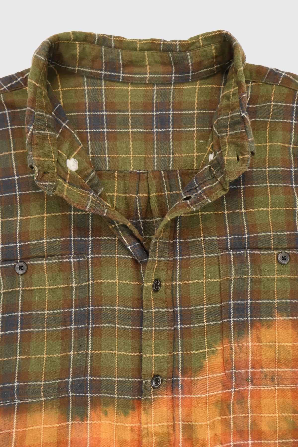 Vintage Plaid Bleached Flannel Button-Down Shirt Image 3