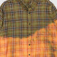 Vintage Plaid Bleached Flannel Button-Down Shirt Image 4