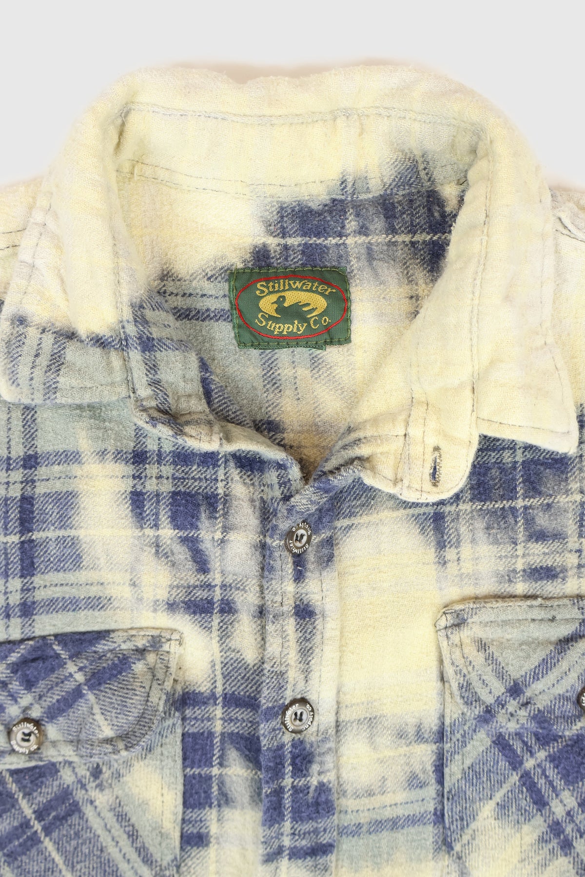 Vintage Heavyweight Bleached Flannel Button-Down Shirt Image 3