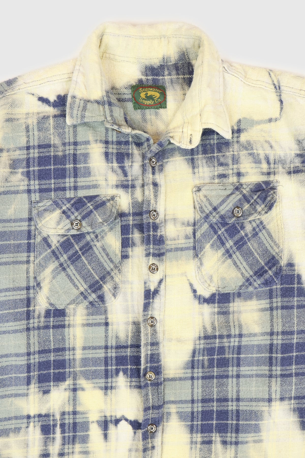 Vintage Heavyweight Bleached Flannel Button-Down Shirt Image 2