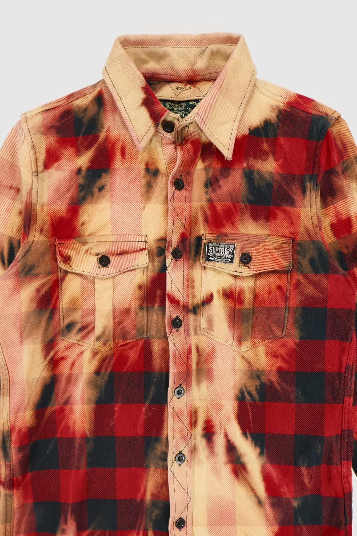 Vintage Bleached Heavyweight Plaid Button-Down Shirt Image 4
