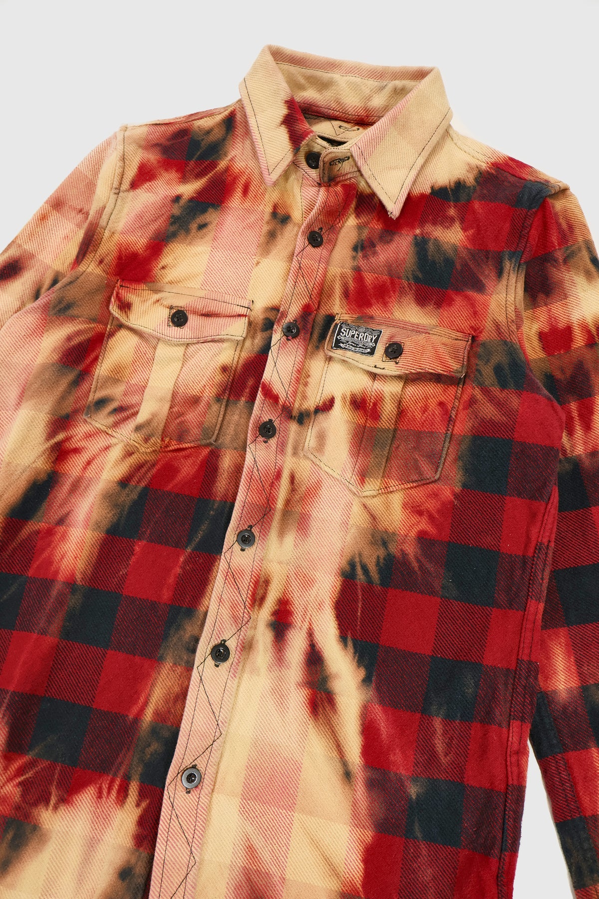 Vintage Bleached Heavyweight Plaid Button-Down Shirt Image 2
