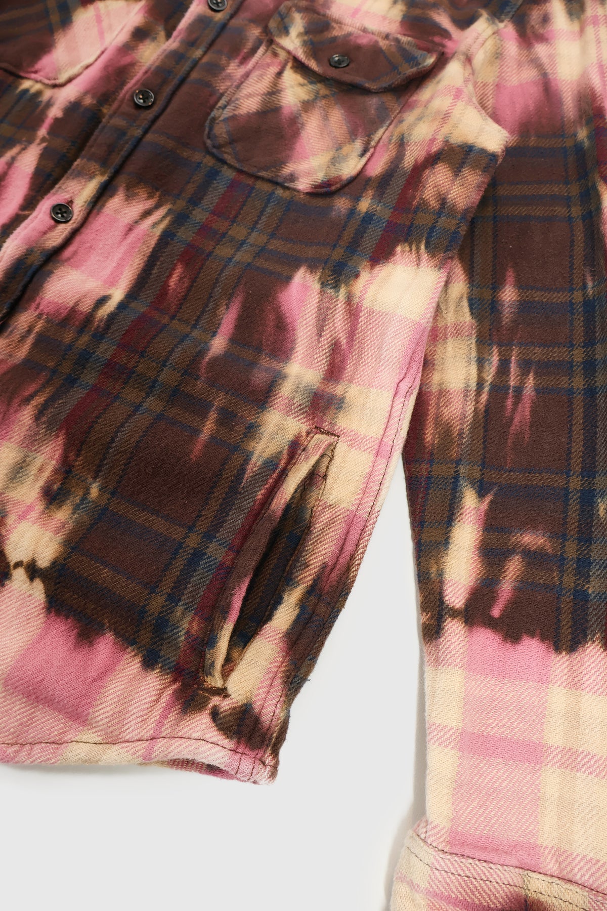 Vintage Bleached Flannel Button-Down Shirt Image 4