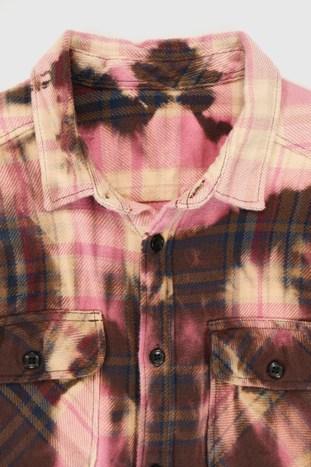 Vintage Bleached Flannel Button-Down Shirt Image 2