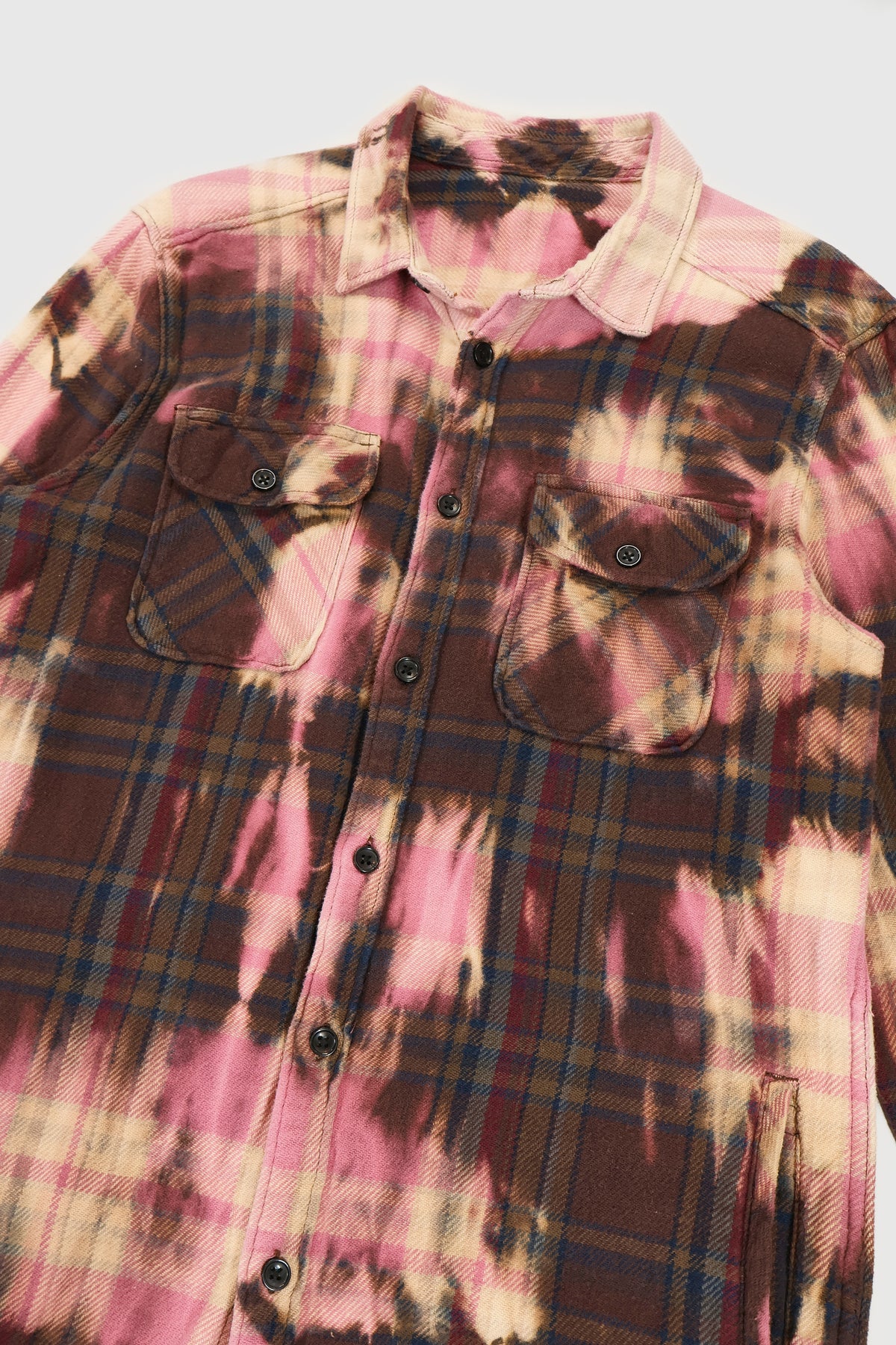 Vintage Bleached Flannel Button-Down Shirt Image 3