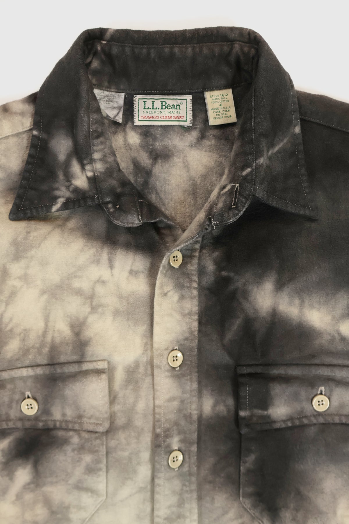 Vintage L.L. Bean Dye Tech Flannel Button-Down Shirt Image 3