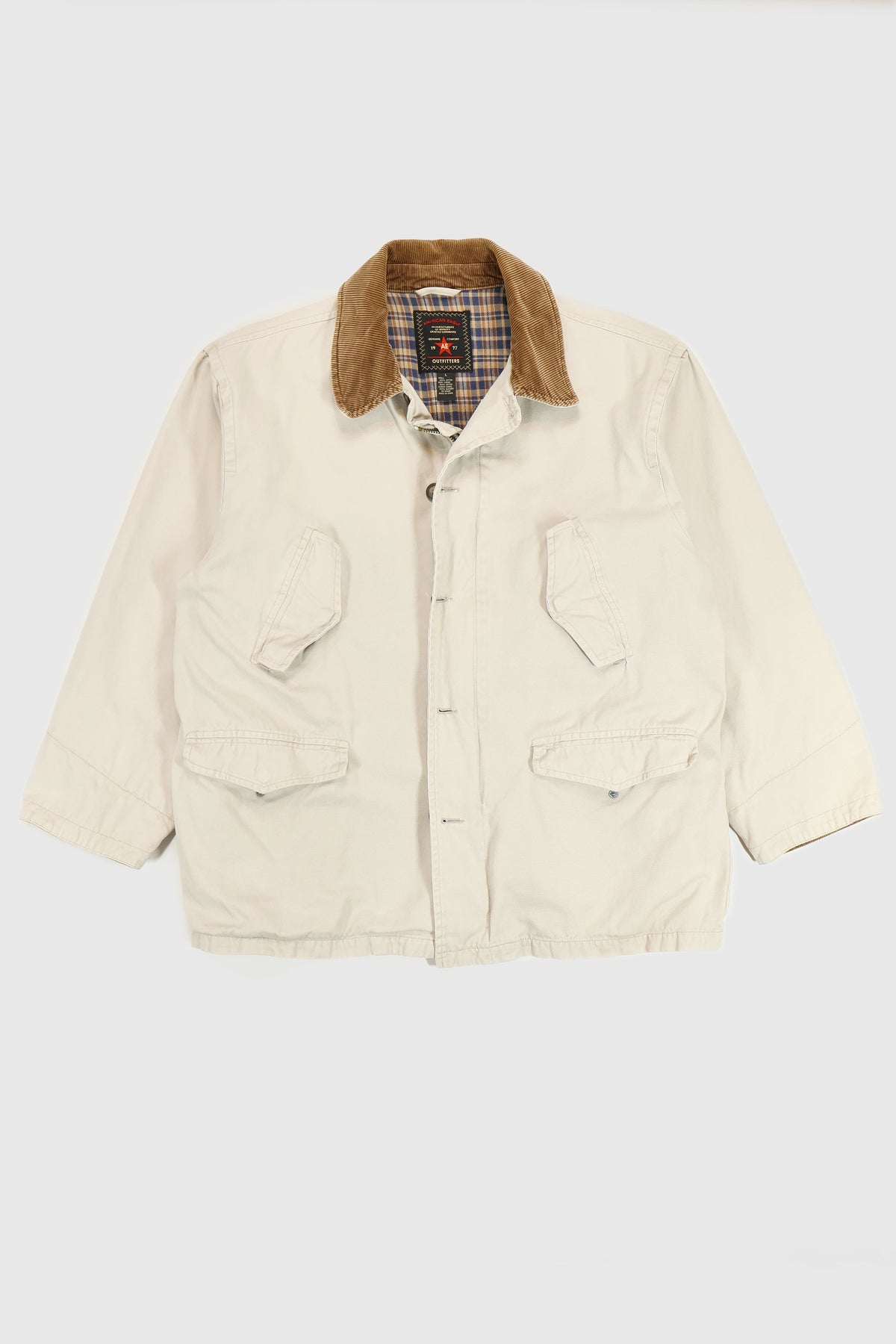 Vintage American Eagle Flannel Lined Chore Jacket Image 0