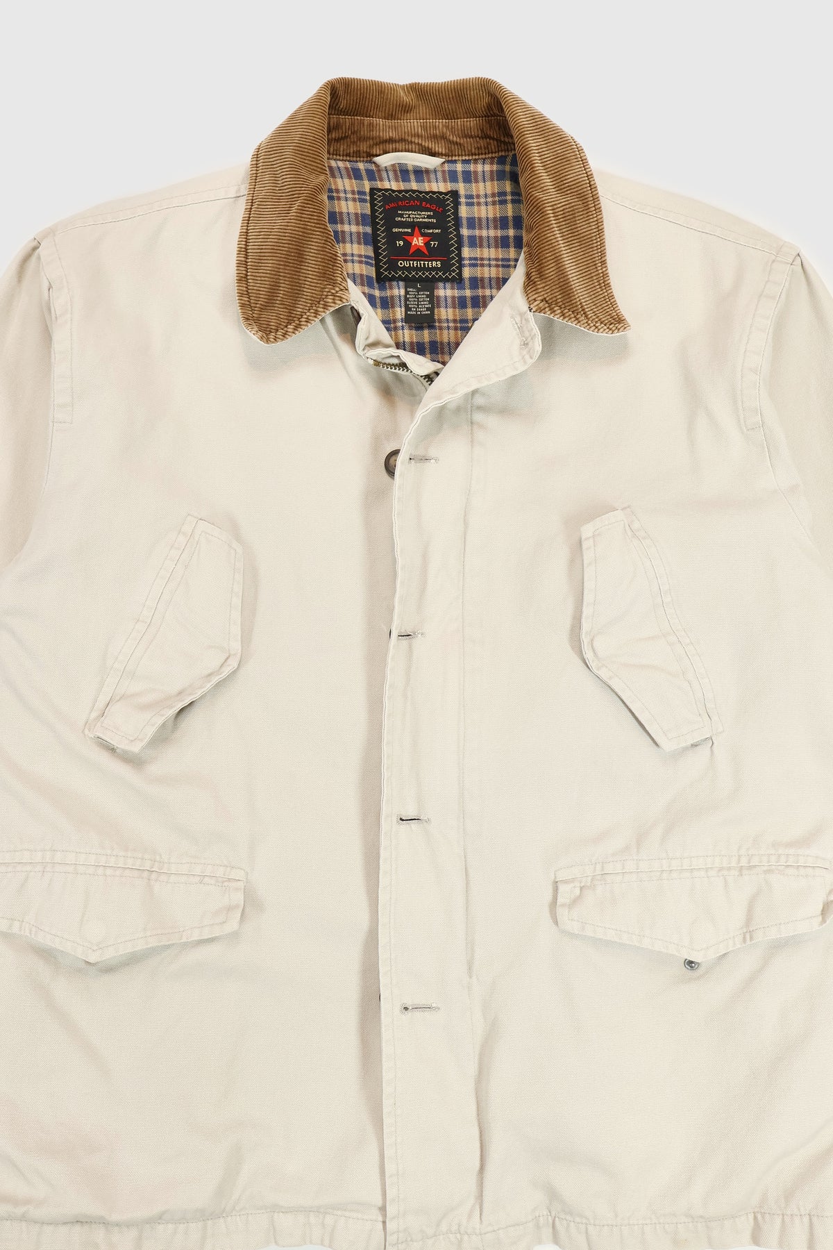 Vintage American Eagle Flannel Lined Chore Jacket Image 5