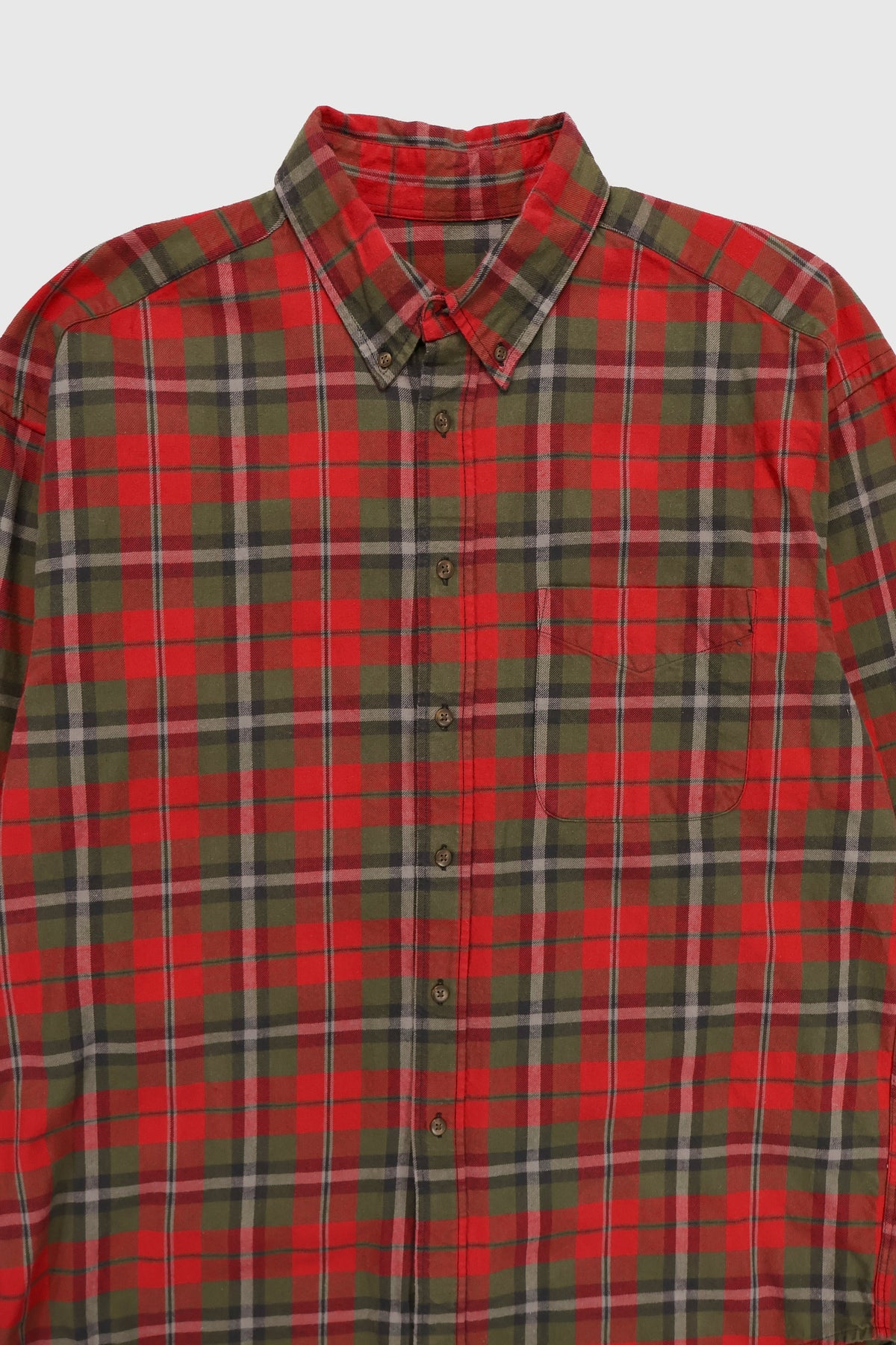 Vintage Red Plaid Button-Down Shirt Image 3