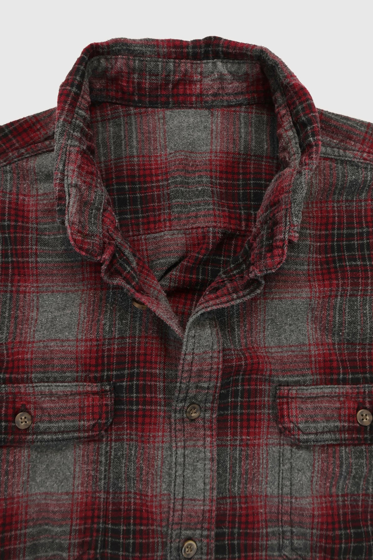 Vintage Short Sleeve Cuttoff Flannel Button-Down Shirt Image 4