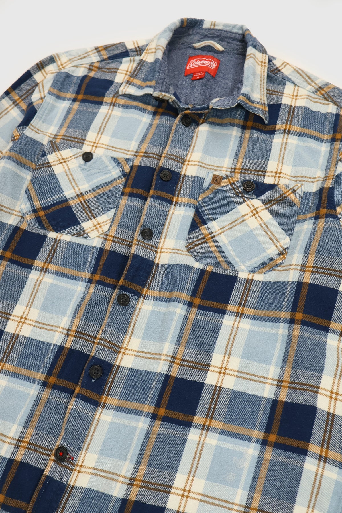 Vintage Coleman Plaid Flannel Button-Down Shirt Image 1