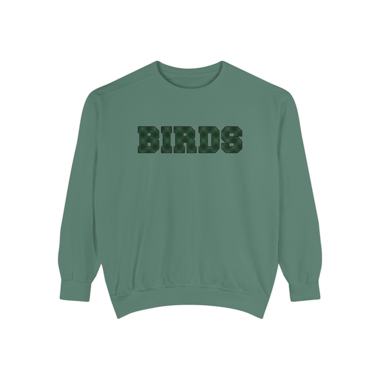 Birds Plaid Block Font Sweatshirt