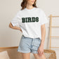 Birds Plaid Block Font Graphic Tee
