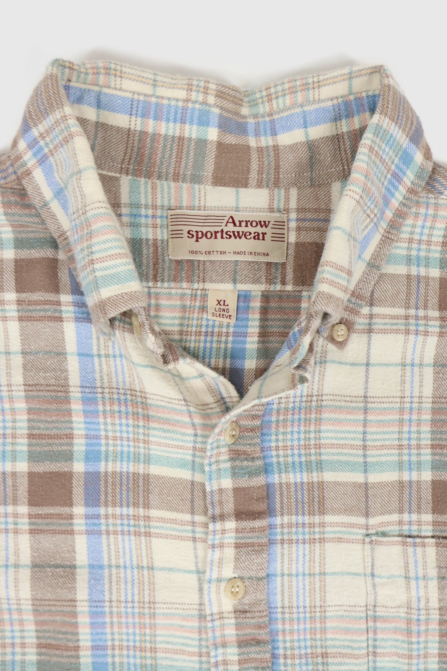 Vintage Plaid Flannel Button-Down Shirt