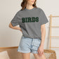 Birds Plaid Block Font Graphic Tee