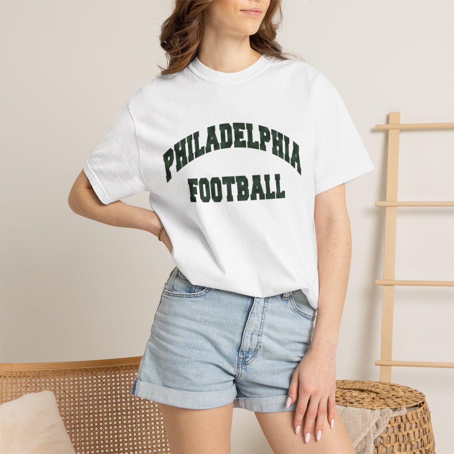 Philadelphia Football Plaid Block Print Tee