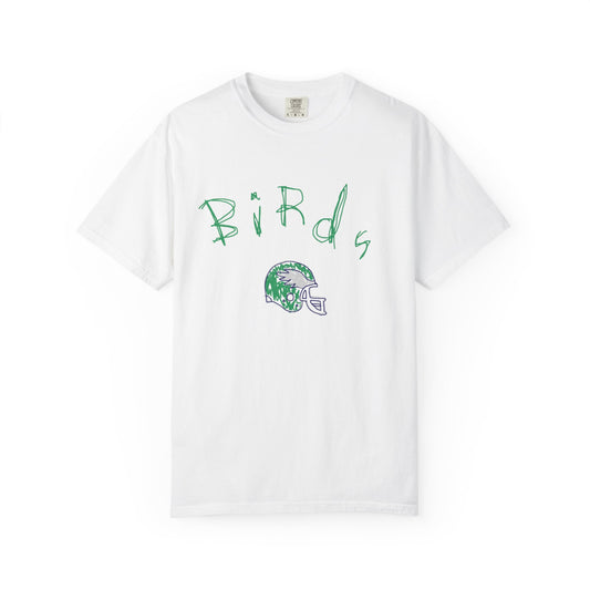 Birds Football Helmet Graphic T-Shirt