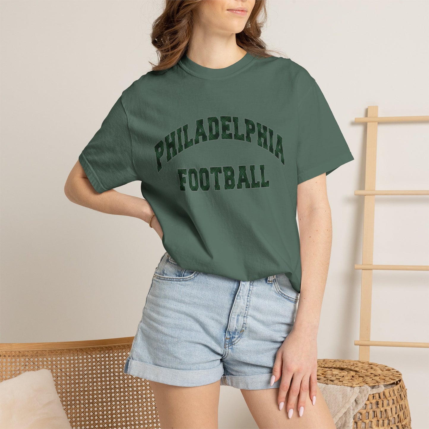 Philadelphia Football Plaid Block Print Tee