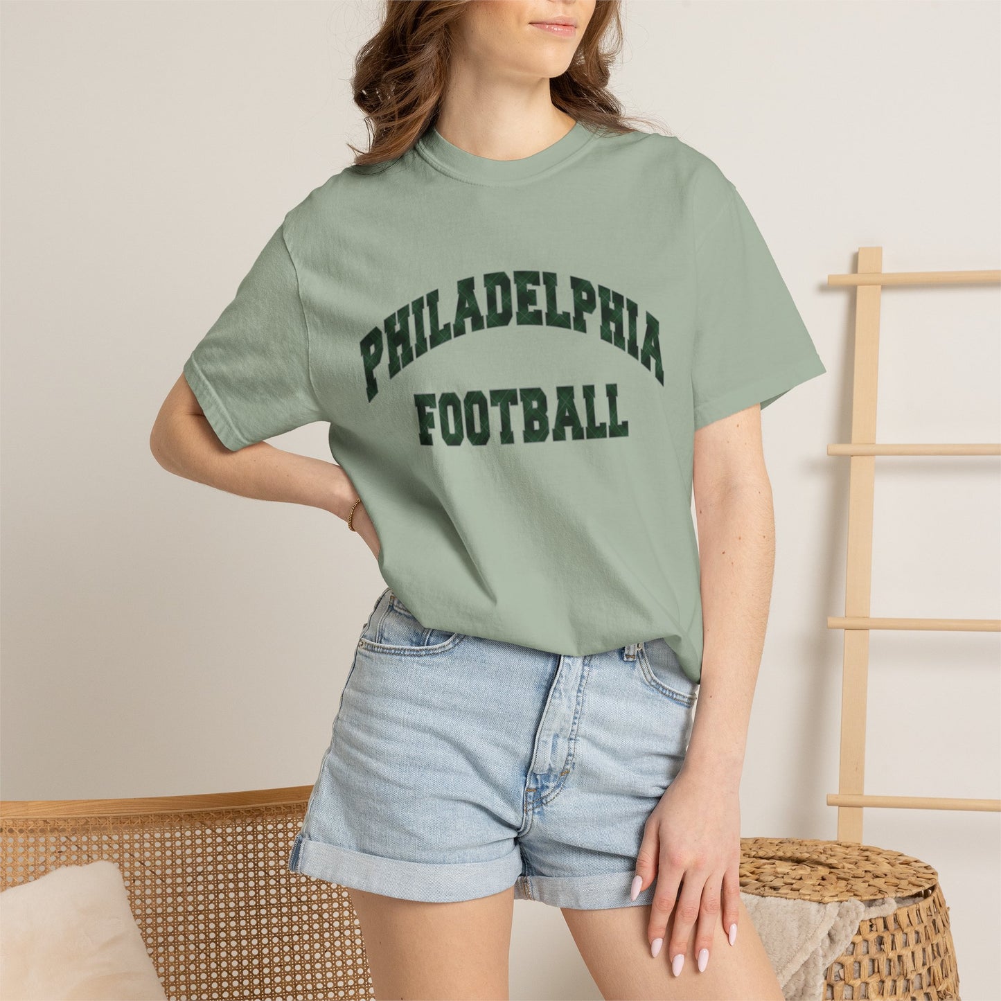 Philadelphia Football Plaid Block Print Tee