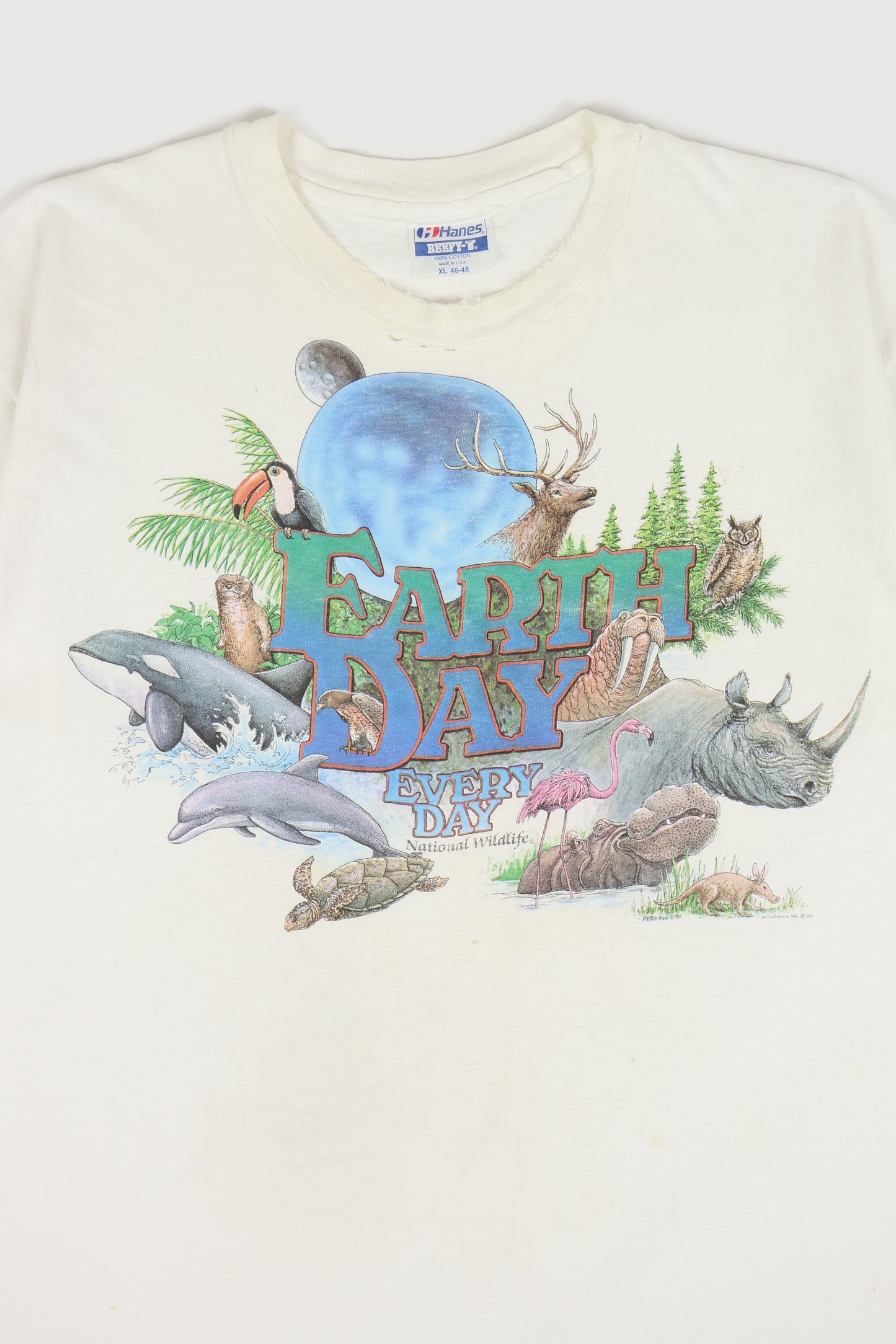 Vintage Distressed Earth Day Tee Image 1