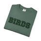 Birds Plaid Block Font Graphic Tee